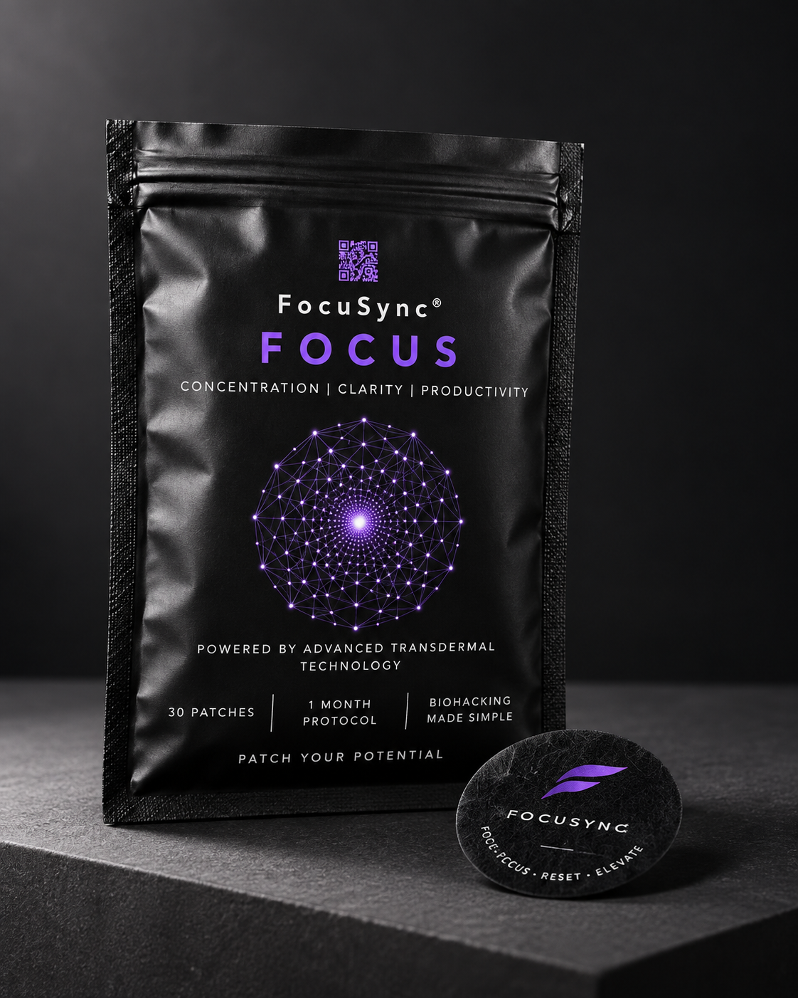 FOCUS — Sachet et patch, studio charbon